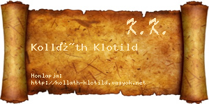 Kolláth Klotild névjegykártya